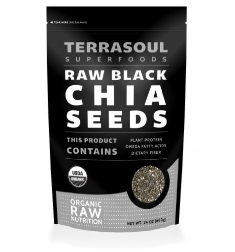 Terrasoul Superfoods Organic Chia Seeds (Raw, Black), 24-ounce