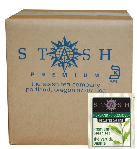 Stash Tea Organic Green Tea Bags in Foil, Decaf Premium, 100 Count