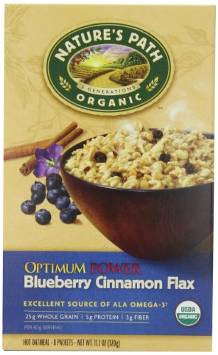 Nature’s Path Organic Instant Hot Oatmeal, Optimum Power, Cinnamon Blueberry Flaxseed, 8-Count 11.20-Ounce Box (Pack of 6)