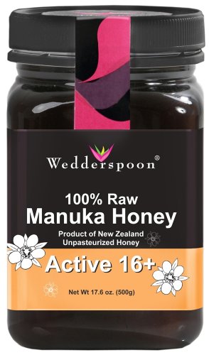 Wedderspoon Organic – Manuka Honey Premium Unpasteurized Active 16+ – 17.6 oz.