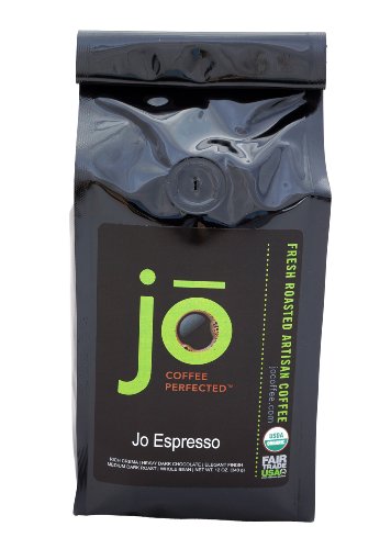 JO ESPRESSO: 12 oz, Medium Dark Roast, Whole Bean Arabica Espresso Coffee, USDA Certified Organic Espresso, Fair Trade Certified, Gourmet Espresso Beans from the Jo Coffee Collection