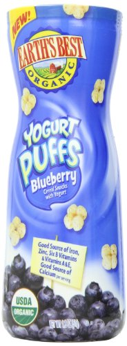 Earth’s Best Organic Yogurt Puffs, Blueberry, 1.8 Ounce (Pack of 6)