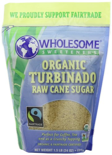 Wholesome Sweeteners Organic Turbinado Raw Cane Sugar, 24-Ounce Pouches (Pack of 12)