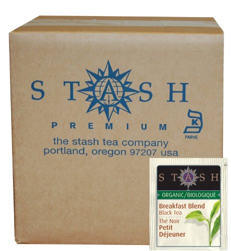 Stash Tea Organic Black Tea Bags in Foil, Breakfast Blend, 100 Count