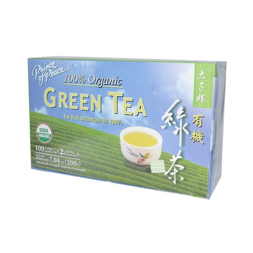 Prince of Peace 100% Organic Green Tea 100 Tea Bags Net Wt. 7.04 oz (200 g)