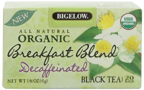 Bigelow Organic Breakfast Blend Decaffeinated Tea, 20 Count, 1.46 Ounce Box