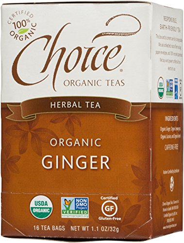 Choice Organic Ginger Herb Tea,1.1 Ounces 16 Count Box