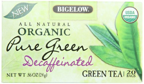 Bigelow Organic Pure Green Tea Decaffeinated, 0.86 Ounce Box