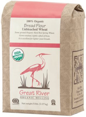 Organic Stone-Ground Unbleached Wheat Bread Flour – 5 lb. bag