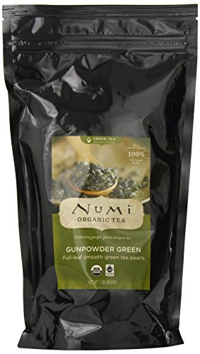 Numi Organic Tea Gunpowder Green – Full Leaf, Loose Leaf, Temple of Heaven Green Tea, 16 Ounce Bag