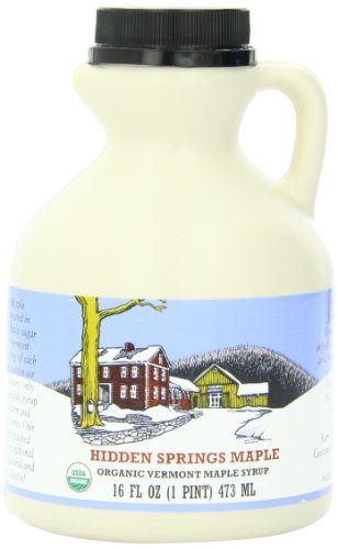 Hidden Springs Maple Pint Organic Vermont Premium B Syrup, 16 Ounce