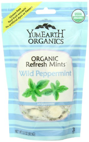 YumEarth Organic Wild Peppermint Drops, 3.3 Ounce Pouches (Pack of 6)