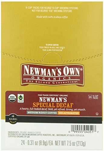 Green Mountain Coffee Newman’s Special Decaf,  K-Cup Portion Pack for Keurig K-Cup Brewers, Certified Organic, 24-Count
