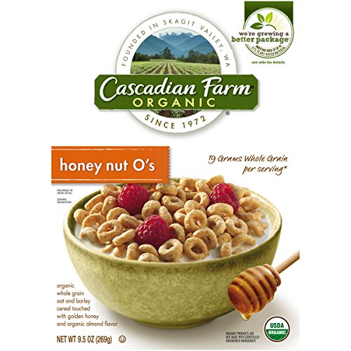 Cascadian Farm Organic Cereal, Honey Nut O’s, 9.5 Oz