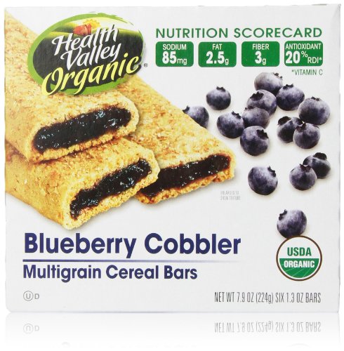 Health Valley Cereal Bars, Blueberry Cobbler, 6 Count