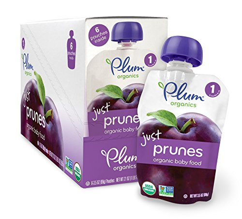 Plum Organics Baby Just Fruit, Prunes, 3.5 Ounce Pouches (Pack of 12)
