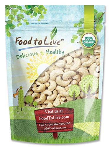 Food to Live® CERTIFIED ORGANIC CASHEWS (Whole, Raw) (4 lbs)