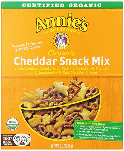 Annie’s Homegrown Cheddar Organic Snack Mix, Bunnies Cheddar, 9-Ounce Boxes (Pack of 4)