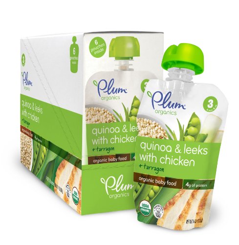 Plum Organics Baby Stage 3 Meals, Quinoa, Leeks with Chicken and Tarragon, 4 Ounce (Pack of 6)