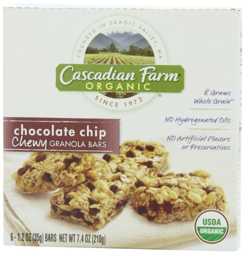 Cascadian Farm Organic Chewy Granola Bars, Chocolate Chip, 6 – 1.2 Ounce Bars (Pack of 6)