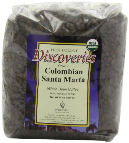 First Colony Organic Whole Bean Coffee, Colombian Santa Marta, 24-Ounce