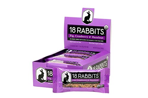18 Rabbits Organic Granola Bar, Fig, Cranberry & Hazelnut, 1.6 Ounce (Pack of 12)
