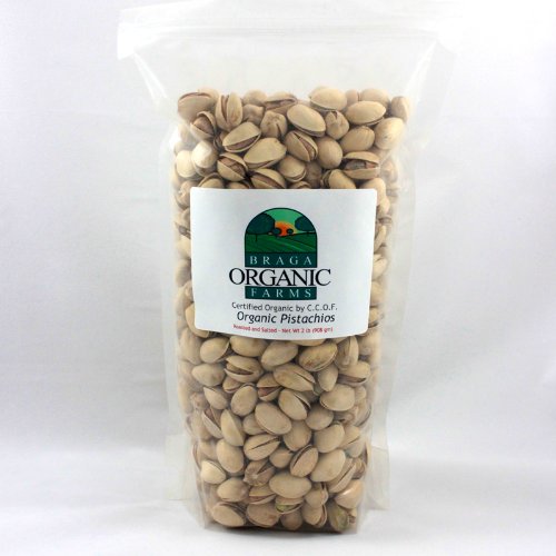 Braga Organic Farms Inshell Pistachios, Roasted and Salted, 2 Pound