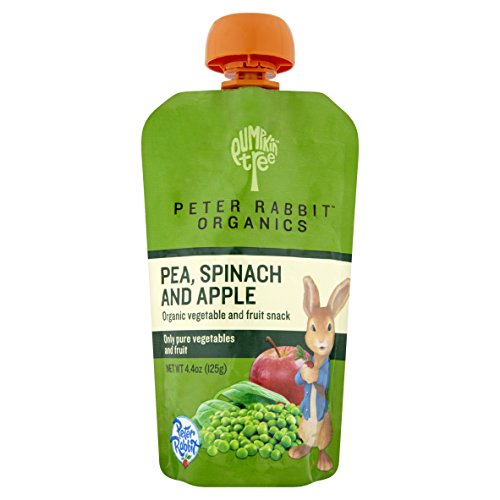 Peter Rabbit Organics, Pea, Spinach and Apple Puree, 4.4-Ounce Pouches (Pack of 10)