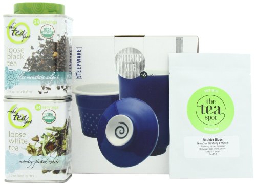 Handcrafted Ceramic Tea Mug with Organic Loose Leaf Teas Gift Set by The Tea Spot