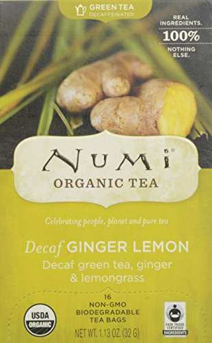 Numi Organic Tea Decaf Ginger Lemon Bags, 16 Count