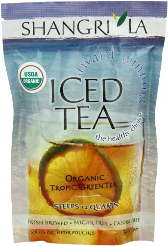 Shangri La Tea Company Iced Tea, Organic Tropic Green, 6 Count