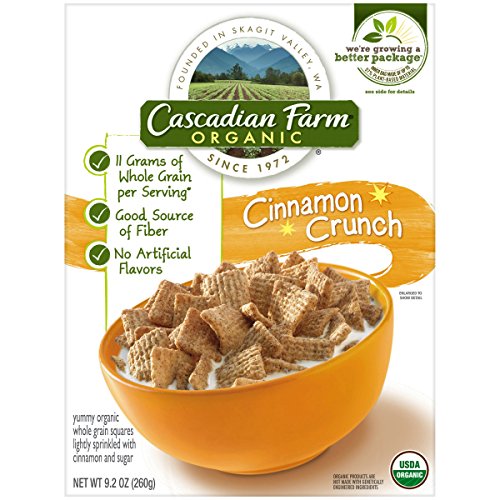 Cascadian Farm Organic Cereal, Cinnamon Crunch,9.2 Ounce