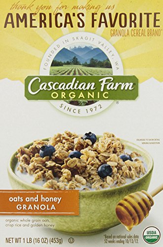 Cascadian Farm Organic Cereal, Oats & Honey Granola, 16 Oz