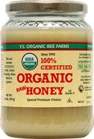YS Organic Bee Farms CERTIFIED ORGANIC RAW HONEY 100% CERTIFIED ORGANIC HONEY Raw, Unprocessed, Unpasteurized – Kosher 32oz (Pack of 3)