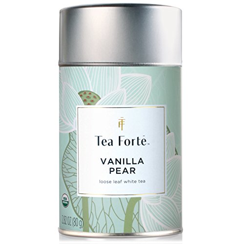Tea Forte Lotus VANILLA PEAR Loose Leaf Organic White Tea, 3.5 Ounce Tea Tin