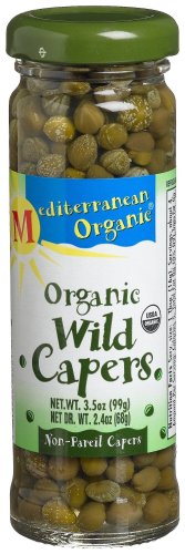 Mediterranean Organic Wild Non-Pareil Organic Capers, 3.5-Ounce Jars (Pack of 6)