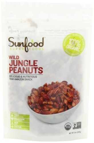Sunfood Wild Amazonian Jungle Peanuts Organic, Raw, 8 Ounce Bag