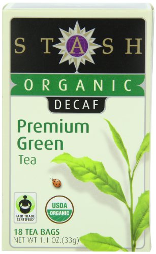 Stash Tea Organic Decaf Premium Green Tea, 18 Count Tea Bags in Foil (Pack of 6)