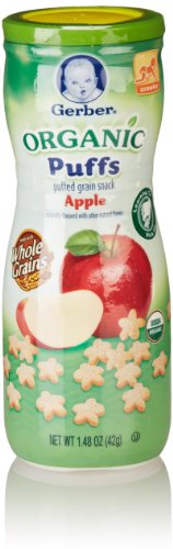 Gerber Organic Puffs Cereal Snack, Apple, 1.48 Ounce
