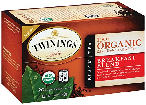 Twinings Breakfast Blend Organic Tea, 20 Count Tea Bags