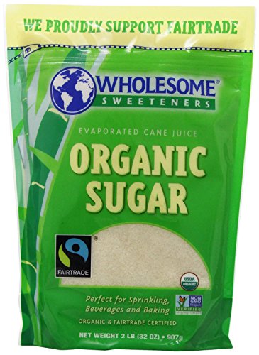 Wholesome Sweeteners Organic Fair Trade Cane Sugar, 2 lb (Pack of 2)