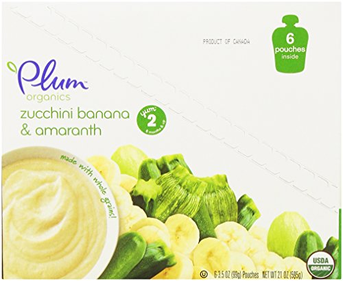 Plum Organics Baby Second Blends Fruit and Grain, Zucchini, Banana and Amaranth, 3.5 Ounce