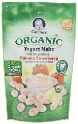 Gerber Organic Yogurt Melts Fruit Snacks, Banana and Strawberry, 1 Ounce (Pack of 7)