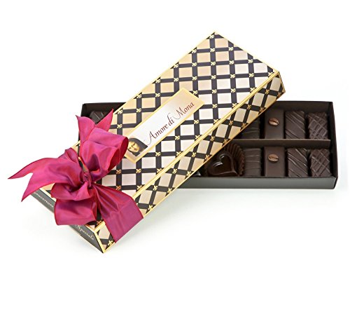 Amore di Mona Connoisseur Collection Dark Chocolate & Caramela Gift Box: 9 Oz Premium Assortment. Vegan, Non-gmo, Free of Gluten, Peanuts, Tree Nuts, Milk, & Soy. Low Glycemic & Allergy Friendly