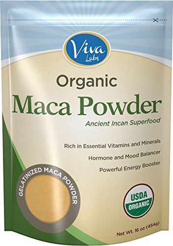 Viva Labs #1 Organic Maca Powder, Gelatinized for Enhanced Bioavailability, Non-GMO, 1lb Bag