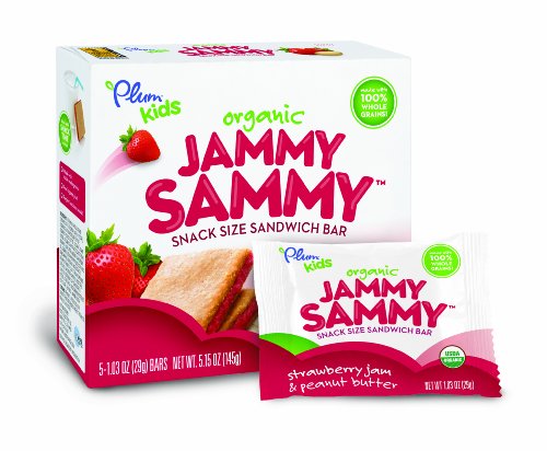 Plum Kids Organic Jammy Sammy, Strawberry Jam and Peanut Butter, 5.15 Ounce