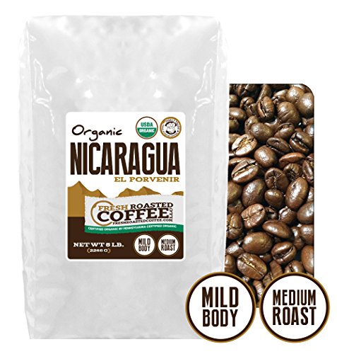 Nicaragua El Porvenir Organic Direct Trade, Whole Bean, Fresh Roasted Coffee LLC. (5 lb.)