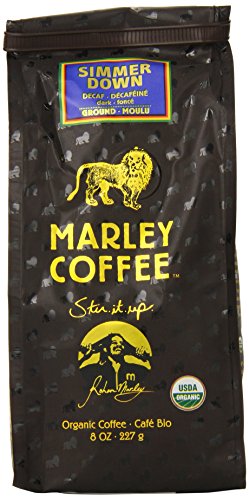 Marley Coffee, Organic Simmer Down Decaffeinated, Ground Coffee, 8 Ounce