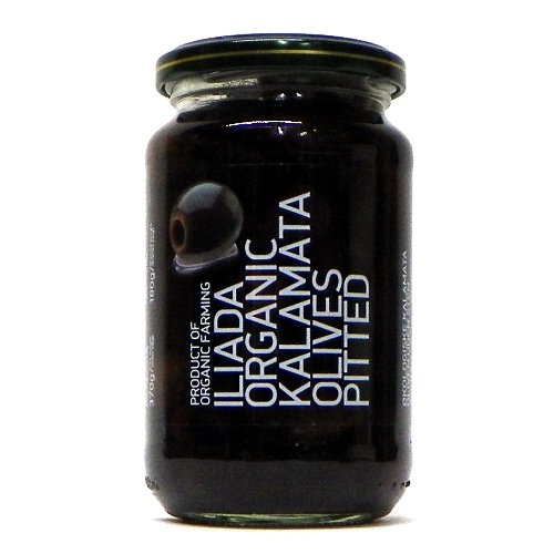 Iliada Organic Greek Black Kalamata Pitted Olives, 13 oz