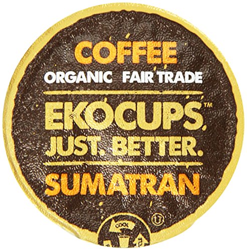 EKOCUPS Organic Artisan Coffee, Sumatran, Dark roast for Keurig K-cup single serve Brewers, 40 count